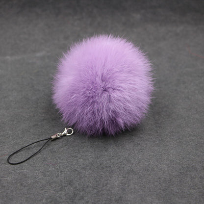 Car Pendant Keychain Faux Fur Hair Ball Key Chain Pendant Toy for Cell Phone