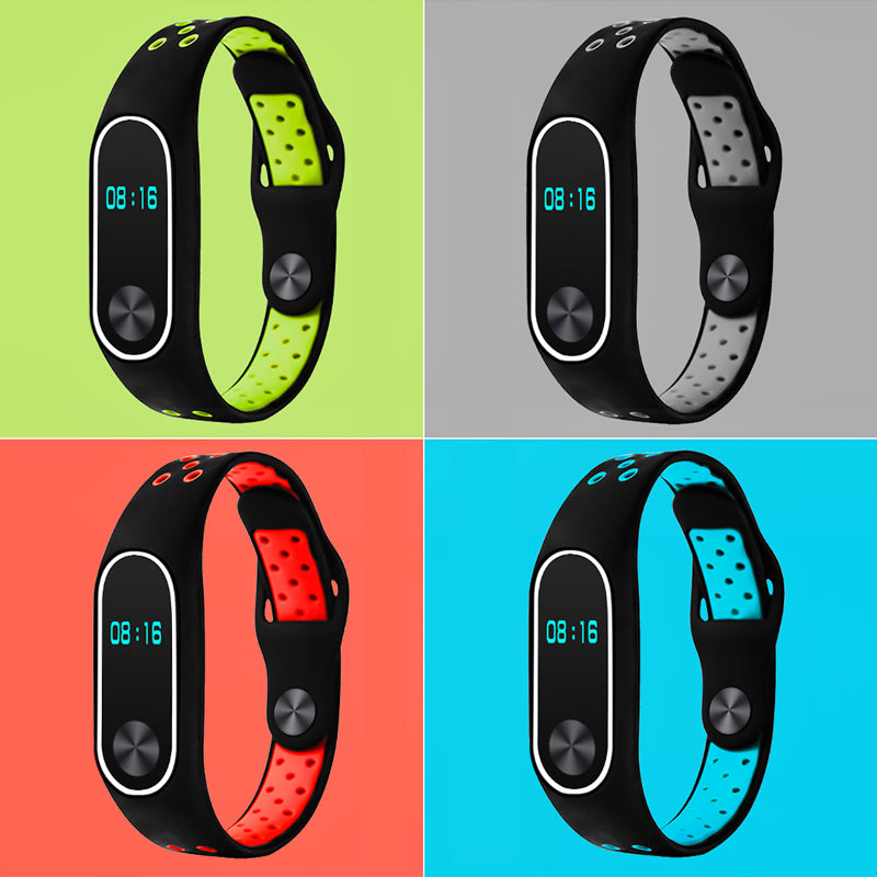 Two-tone Silicone Watch Band Strap for Xiaomi Mi Band 2