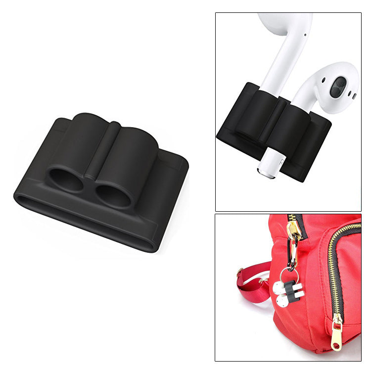 Rubberized Silicone Protective Sleeve Watch Band Holder for Apple AirPods Wireless Earphones