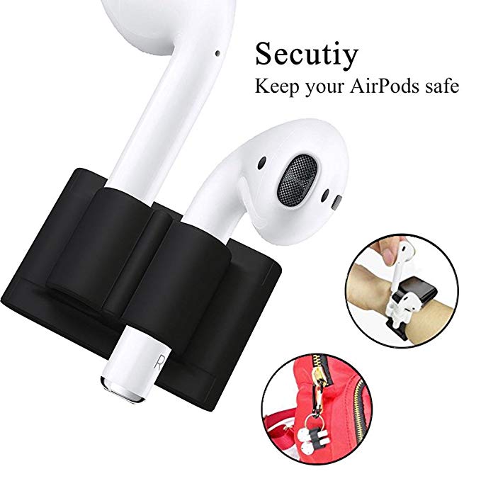 Rubberized Silicone Protective Sleeve Watch Band Holder for Apple AirPods Wireless Earphones