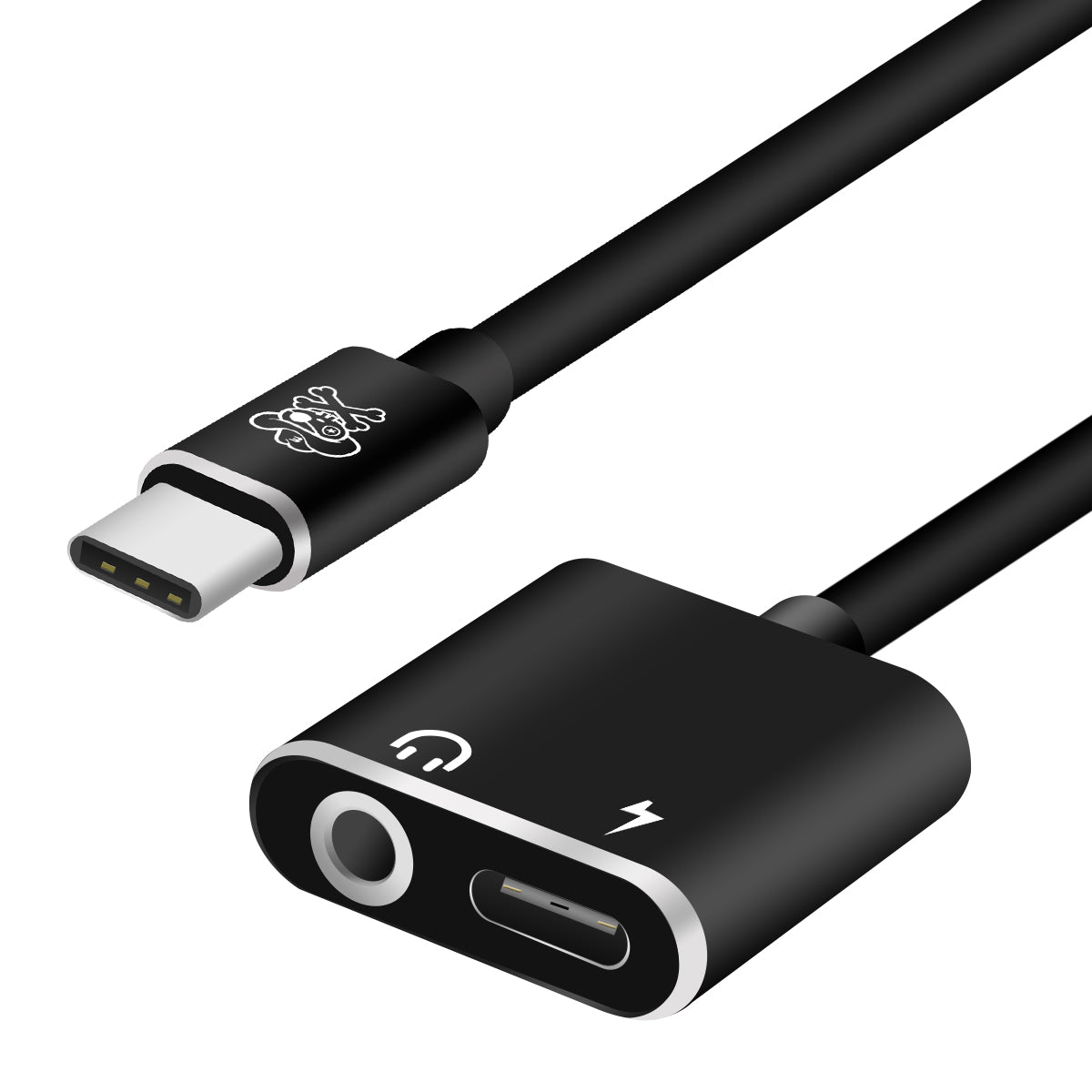 HAT PRINCE USB Type-C to 3.5mm Jack Aux Audio + Type-C Female Charging Port Cable Adapter