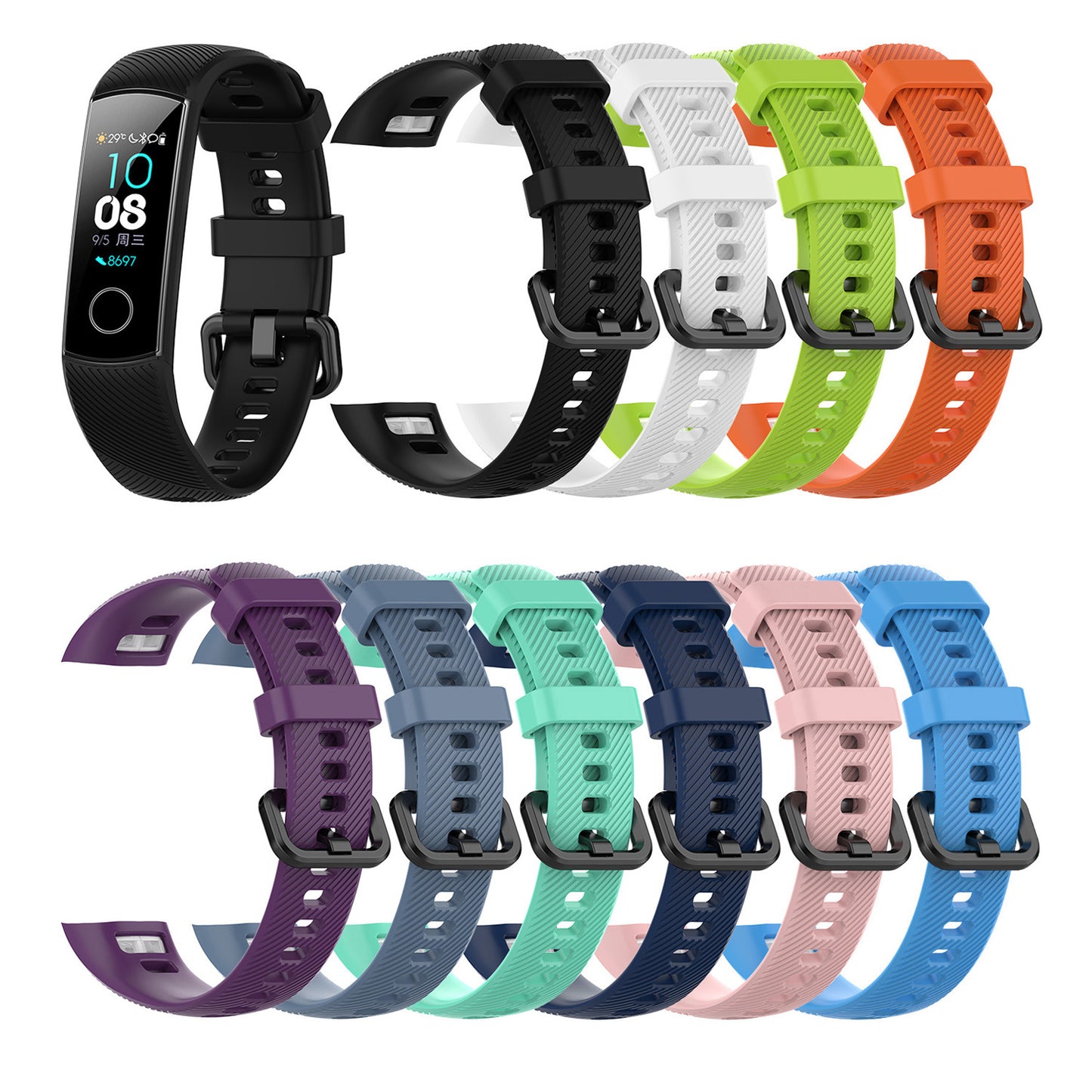 For Huawei Honor Band 4 Silicone Watch Wrist Band Replacement, Length: 95.6+124.8mm