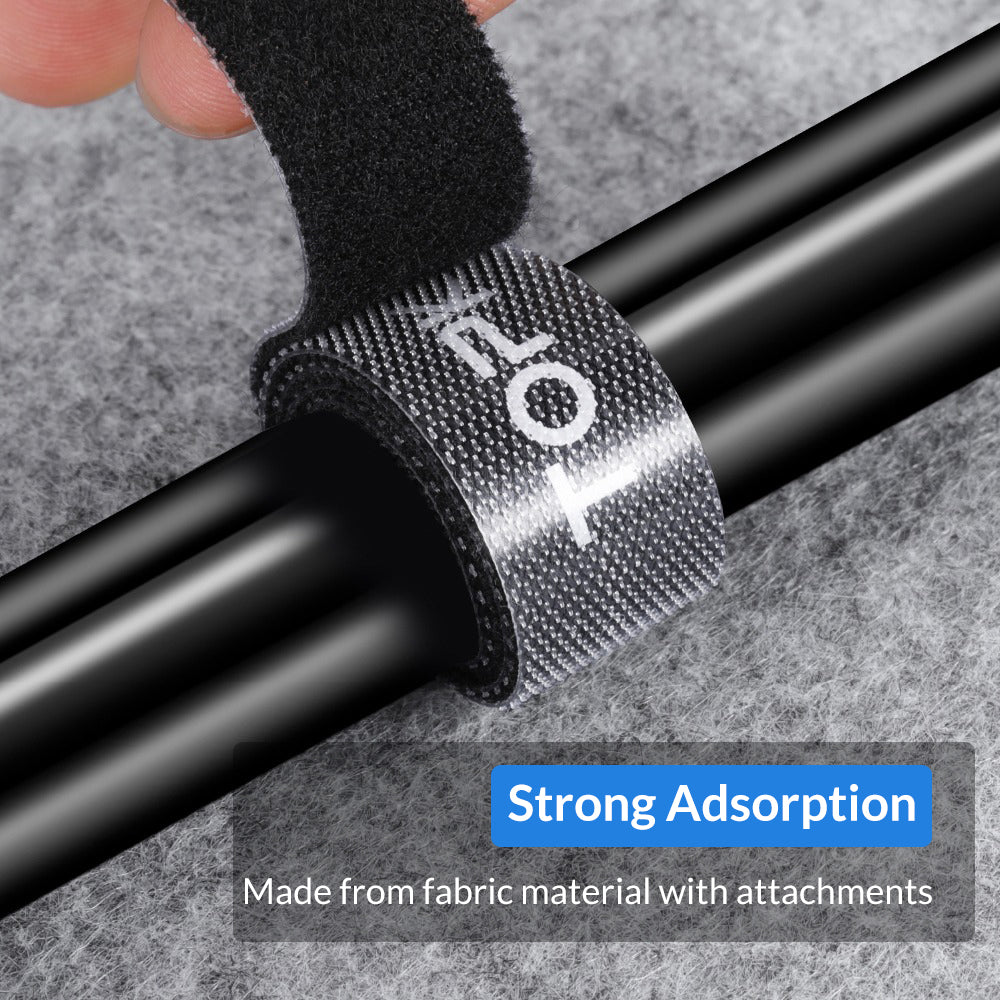 TOPK 2M  Strap Cable Tie Strong Adhesion Self-adhesive Loop & Hook Sticker