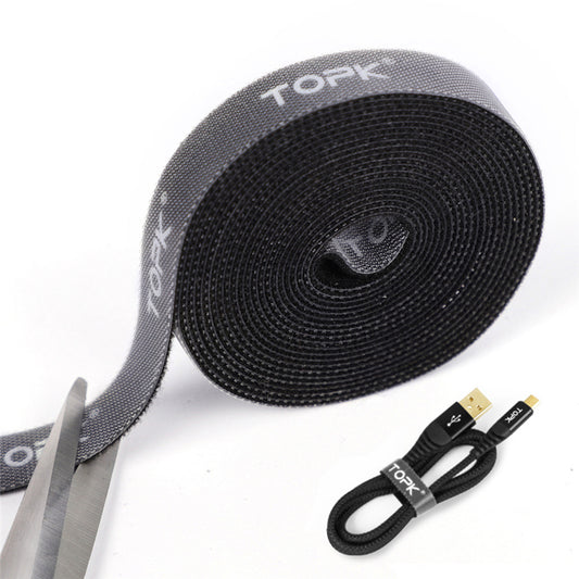 TOPK  Strap Cable Tie Strong Adhesion Self-adhesive Loop & Hook Sticker