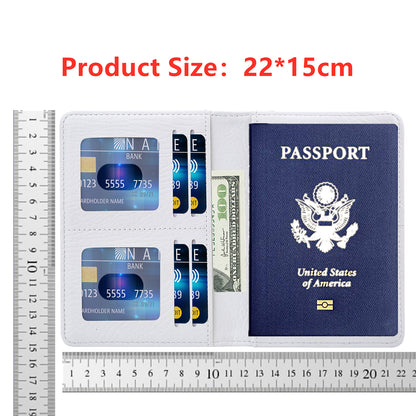 Pattern Printing Multi-function Passport Wallet Coins Purse Travel Leather Storage Case