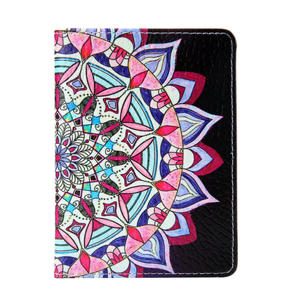 Pattern Printing Multi-function Passport Wallet Coins Purse Travel Leather Storage Case