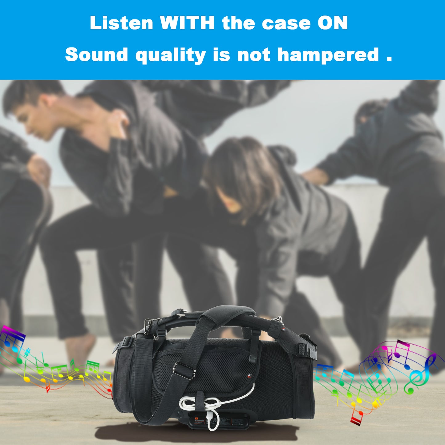 Bluetooth Speaker Protective Case with Side Pocket Removable Shoulder Strap for JBL Boombox