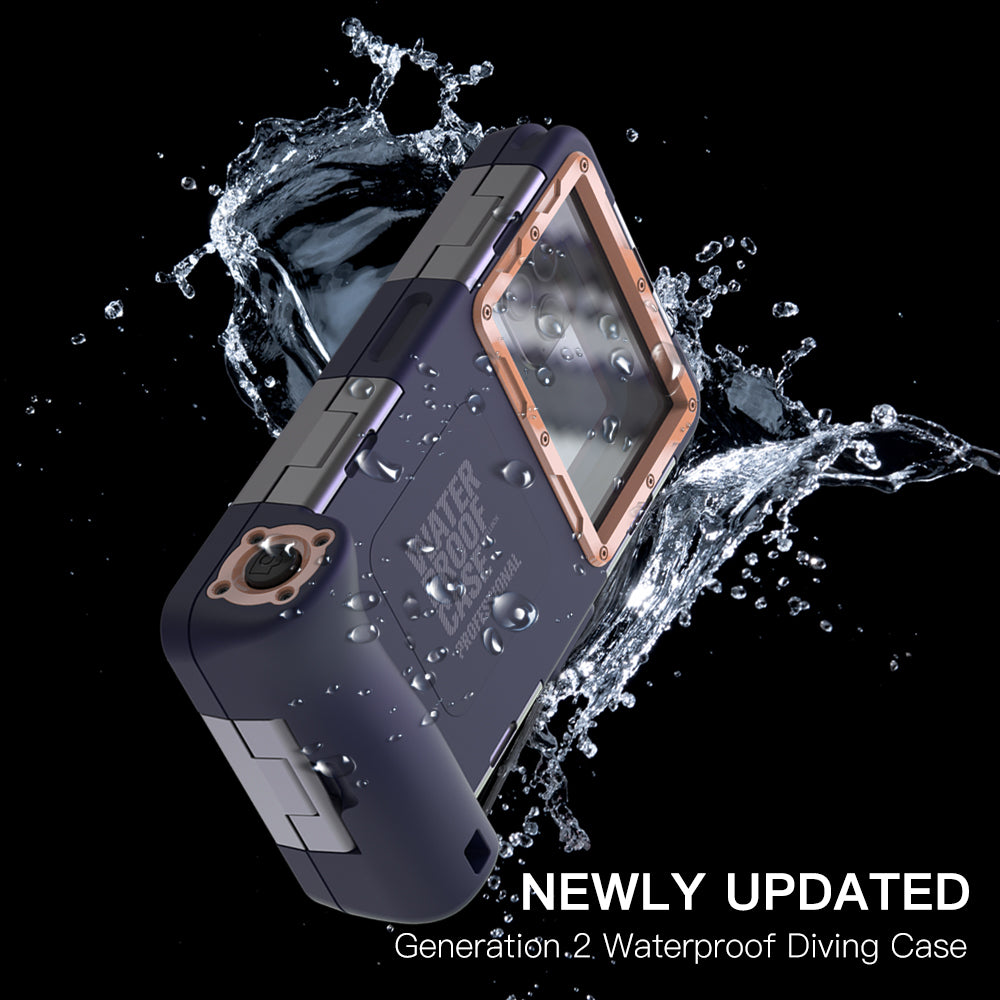 SHELLBOX 15M Underwater Full Body Phone Shell Waterproof Diving Case II with Anti-lost Rope for iPhone 14 Series / 13 Series / 12 Series