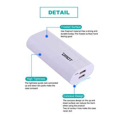 TOMO P2 18650 Lithium Battery Storage Box Dual USB Output Ports Charger Power Bank Case with LED Indicator