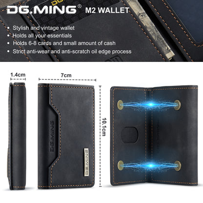 DG.MING M2 Series PU Leather Tri-fold Multiple Card Slots Holder Pocket Purse