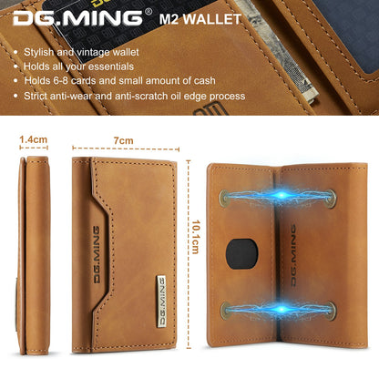 DG.MING M2 Series PU Leather Tri-fold Multiple Card Slots Holder Pocket Purse