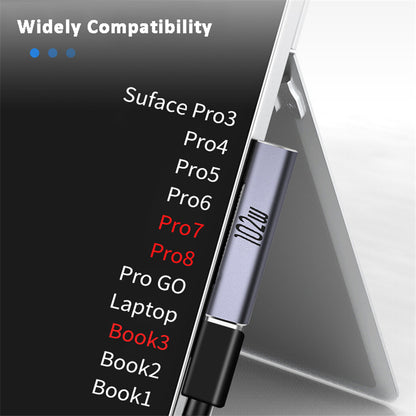 102W Type-C Female to Surface Charge Adapter USB-C PD Fast Charging Converter for Microsoft Surface