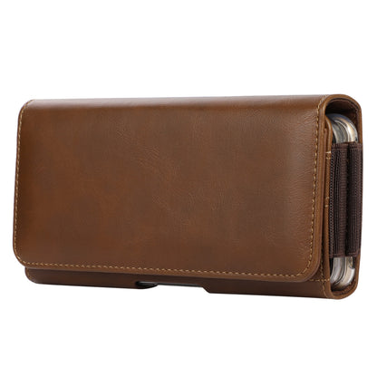 Horizontal PU Leather Cell Phone Pouch Belt Clip Belt Loop Holster Waist Card Holders Case for 6.7-inch Phone