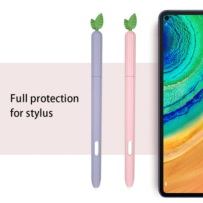 For Samsung Galaxy Tab S7 T870 Silicone Stylus Pen Holder Vegetables Style Anti-Slip Sleeve Skin Pocket Cover