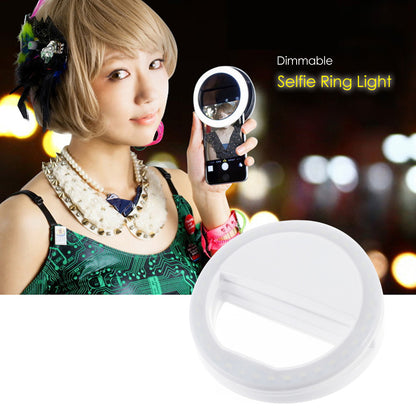 36 LEDs Ring Shape Selfie Light with 3 Adjustable Brightness for iPhone Samsung Sony