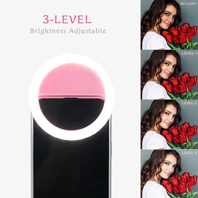 36 LEDs Ring Shape Selfie Light with 3 Adjustable Brightness Phone Lens Selfie Lamp Ring for iPhone Samsung Sony