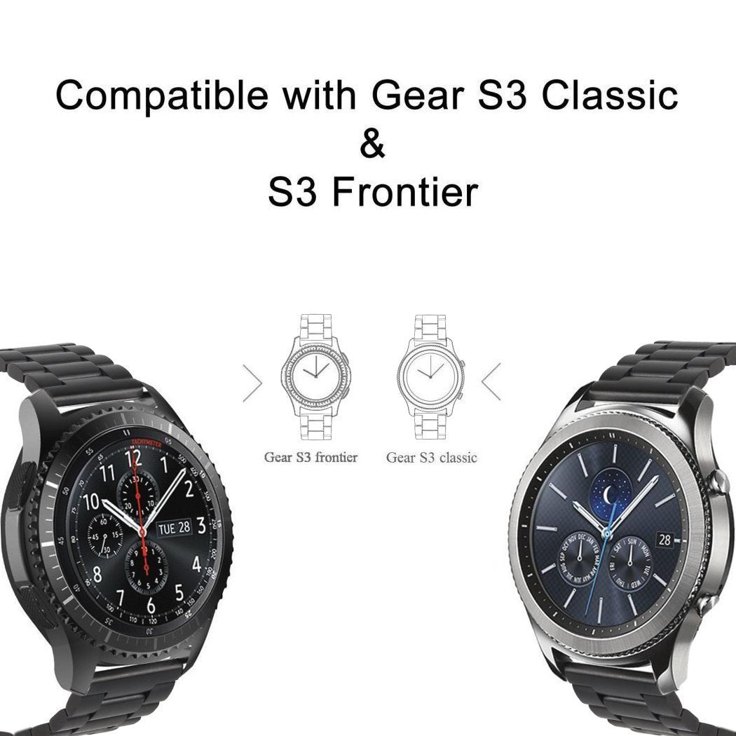 22mm Stainless Steel Watch Band Strap Butterfly Closure for Samsung Gear S3 Frontier/Classic