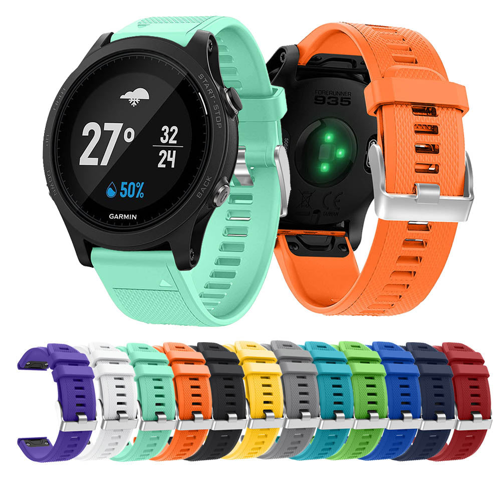 Rhombus Texture Soft Silicone Watch Band for Garmin Forerunner 935