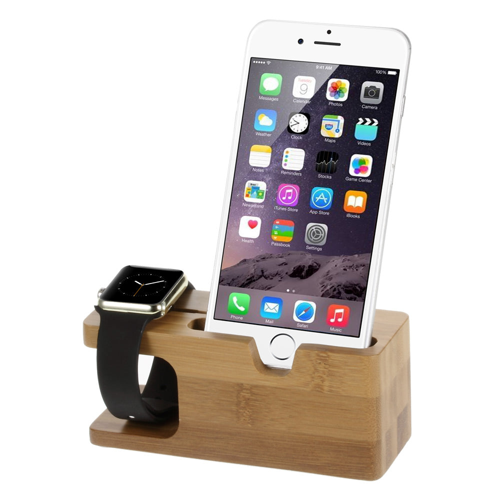 Wood Charging Holder Display Bracket for iPhone 6 / Apple Watch 38mm / 42 mm, etc