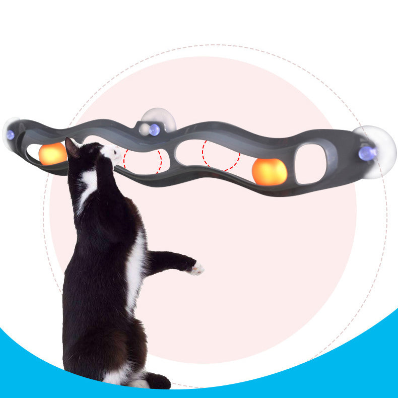 Cat Toys Interactive Track Ball toy Cat Practical Window Suction Cup Track Ball