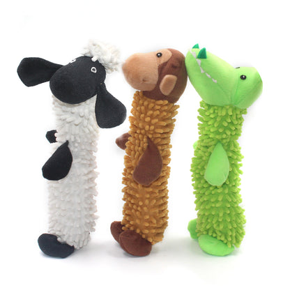 Pet Dog Cat Plush Monkey Sheep Crocodile Sound Bite Playing Toy