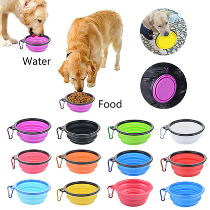 Dog TPE Folding Bowl Pet Accessories Travel Bowl Cat Food Water Bowls 350ML - Purple