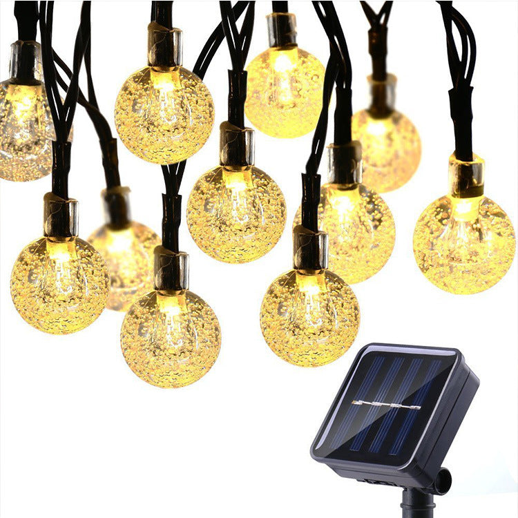 6.5m 30-LED Solar String Ball Lights Outdoor Waterproof Warm White Light Garden Decor