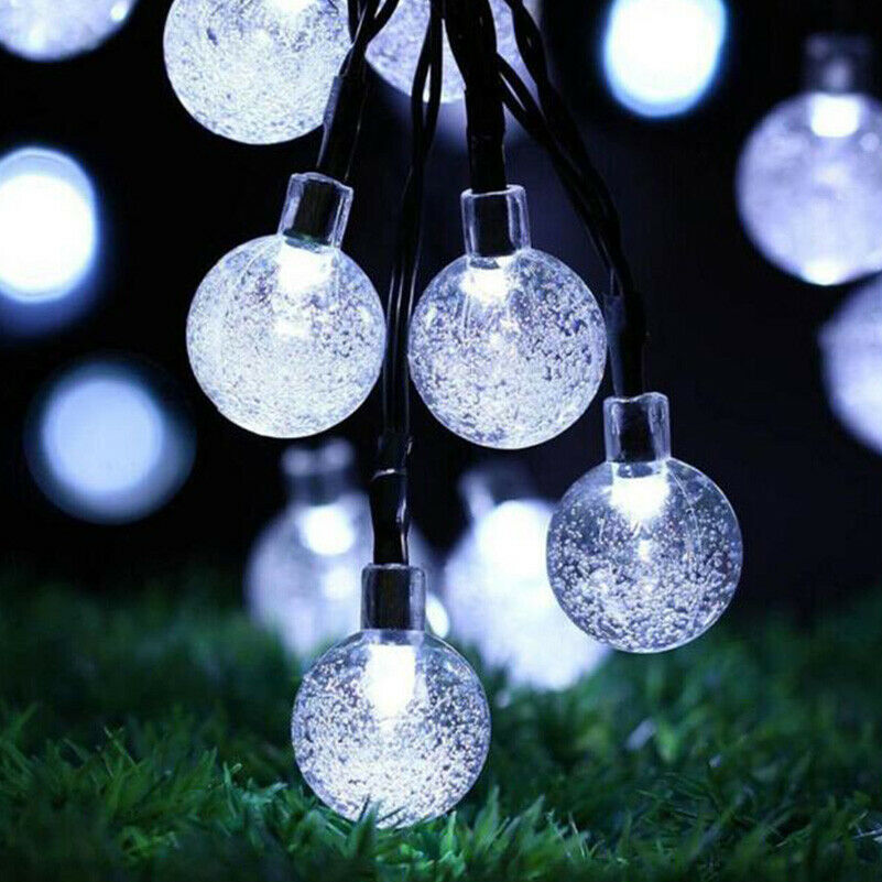 6.5m 30-LED Solar String Ball Lights Outdoor Waterproof Warm White Light Garden Decor