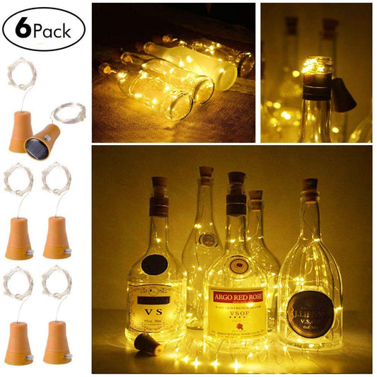 2m 20-LED Waterproof Copper Wire Wine Bottle String Festival Decor (6 PCS/Pack with screws)