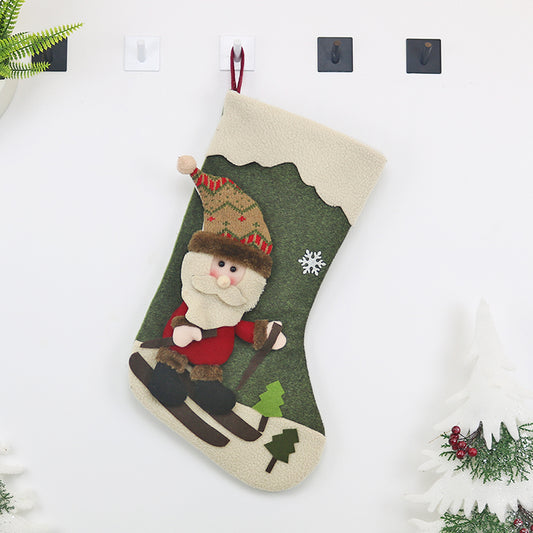 Christmas Stocking Candy Bag Socks Gift Bag Xmas Tree Decorative Ornament