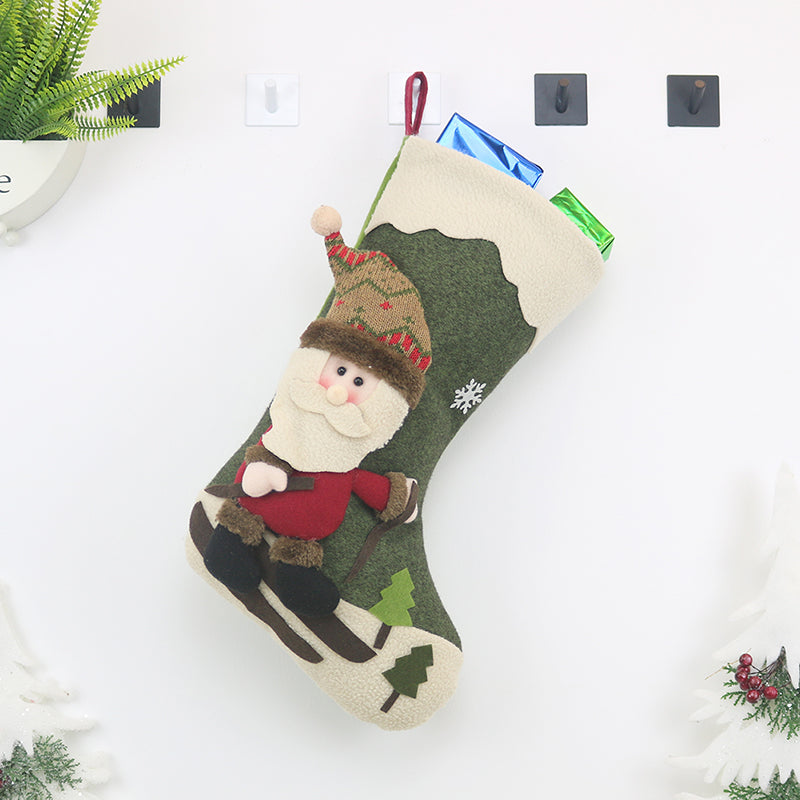 Christmas Stocking Candy Bag Socks Gift Bag Xmas Tree Decorative Ornament