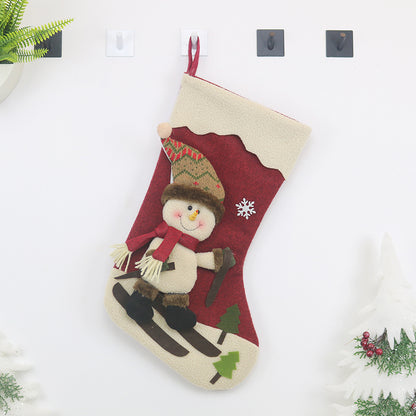 Christmas Stocking Candy Bag Socks Gift Bag Xmas Tree Decorative Ornament