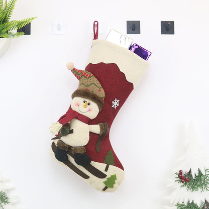 Christmas Stocking Candy Bag Socks Gift Bag Xmas Tree Decorative Ornament