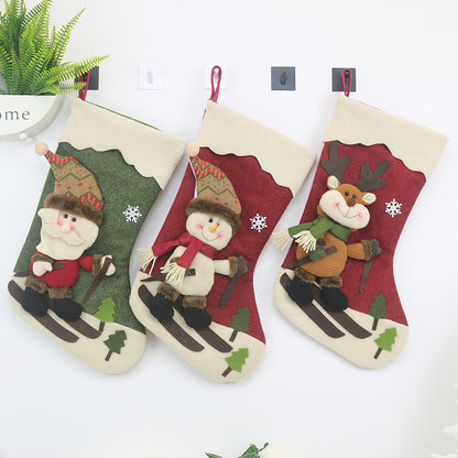 Christmas Stocking Candy Bag Socks Gift Bag Xmas Tree Decorative Ornament