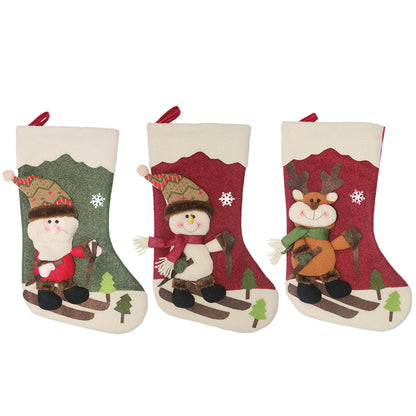 Christmas Stocking Candy Bag Socks Gift Bag Xmas Tree Decorative Ornament