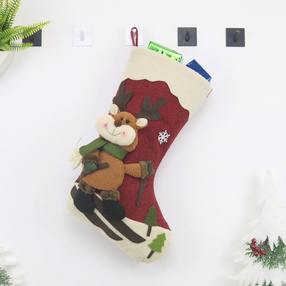 Christmas Stocking Candy Bag Socks Gift Bag Xmas Tree Decorative Ornament