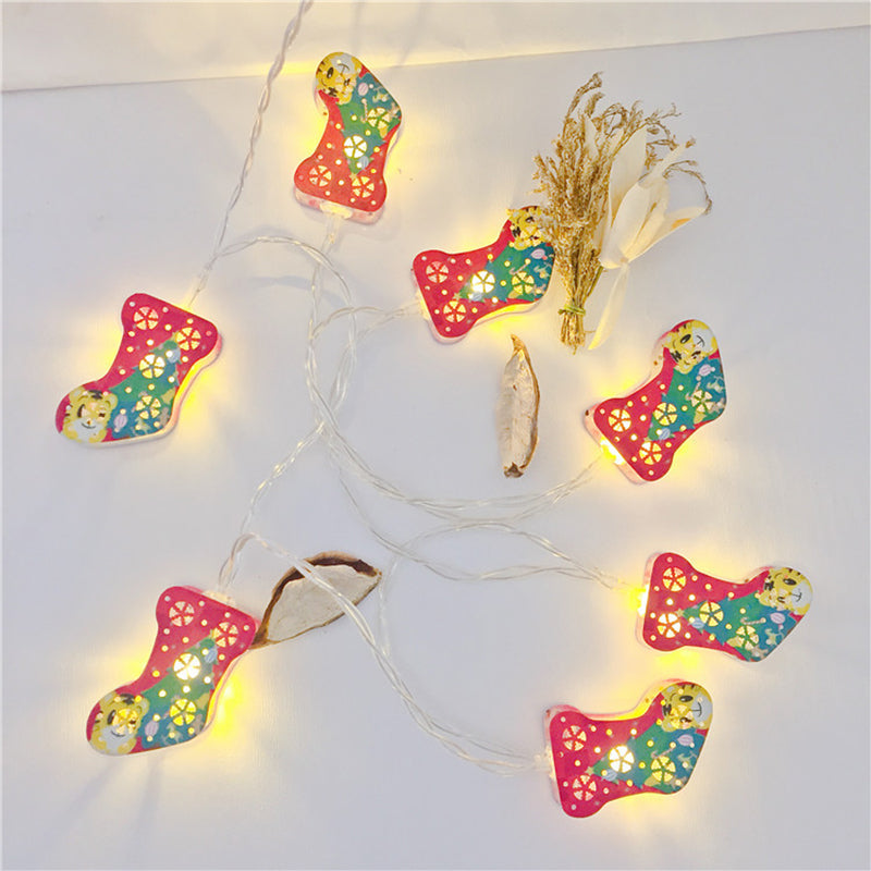 Painted 10-LED Light Strings Double-sided Christmas Decoration Light String 2m