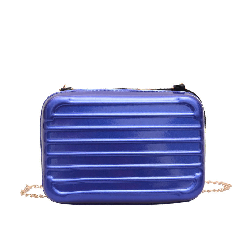 Women Creative Suitcase Shape Totes Bags Chain Crossbody Bag Mini Clutch Bag