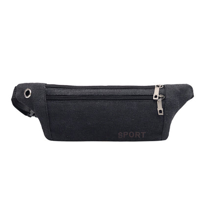 10-inch Casual Canvas Outdoor Travel Riding Belt Zipper Waist Bag Crossbody Bag