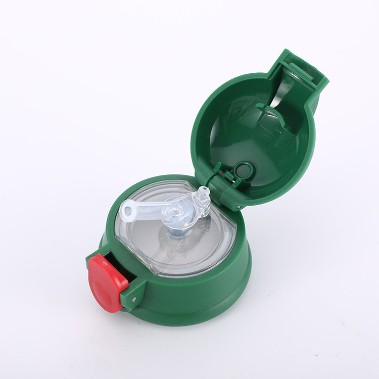 Children Vacuum Cup Water Bottle Cover with Straw Child Safe Drink Straw Cap