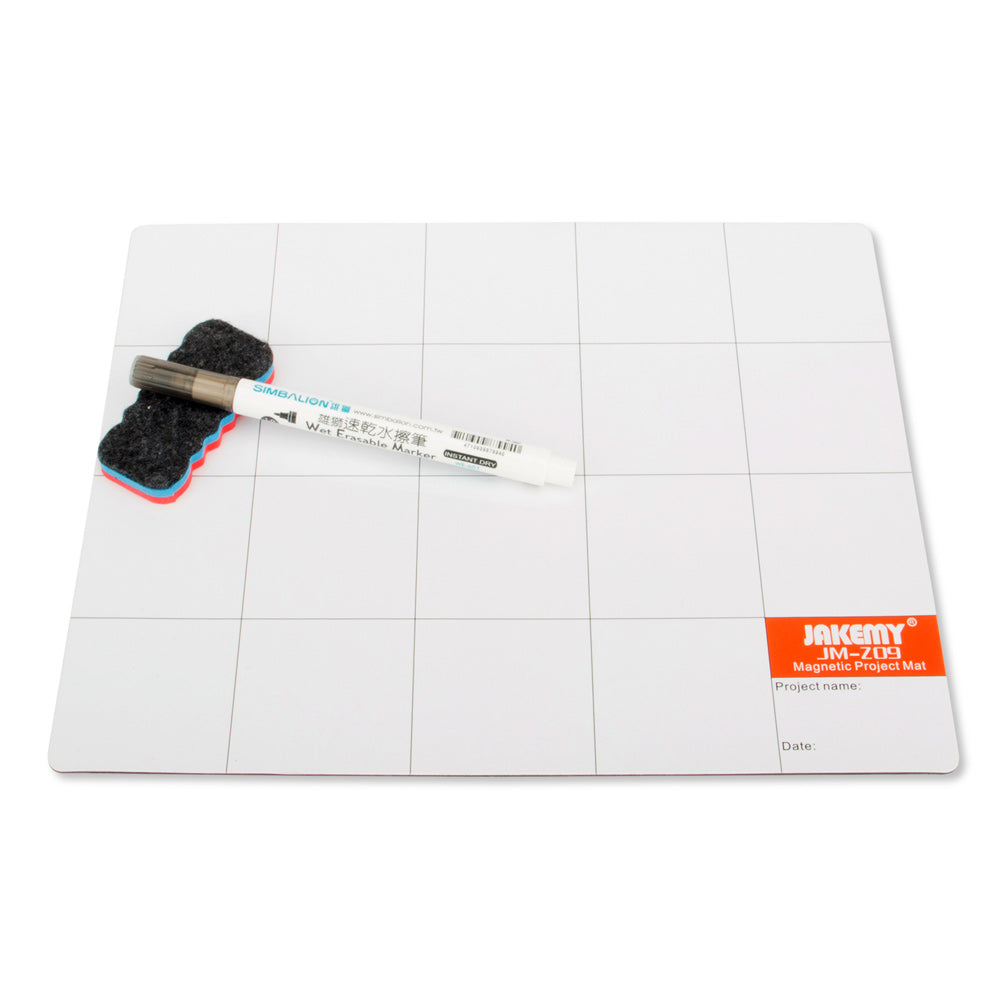 JAKEMY JM-Z09 Writing Magnetic Parts Absorption Mat with Marker Pen, Size: 20 x 25cm