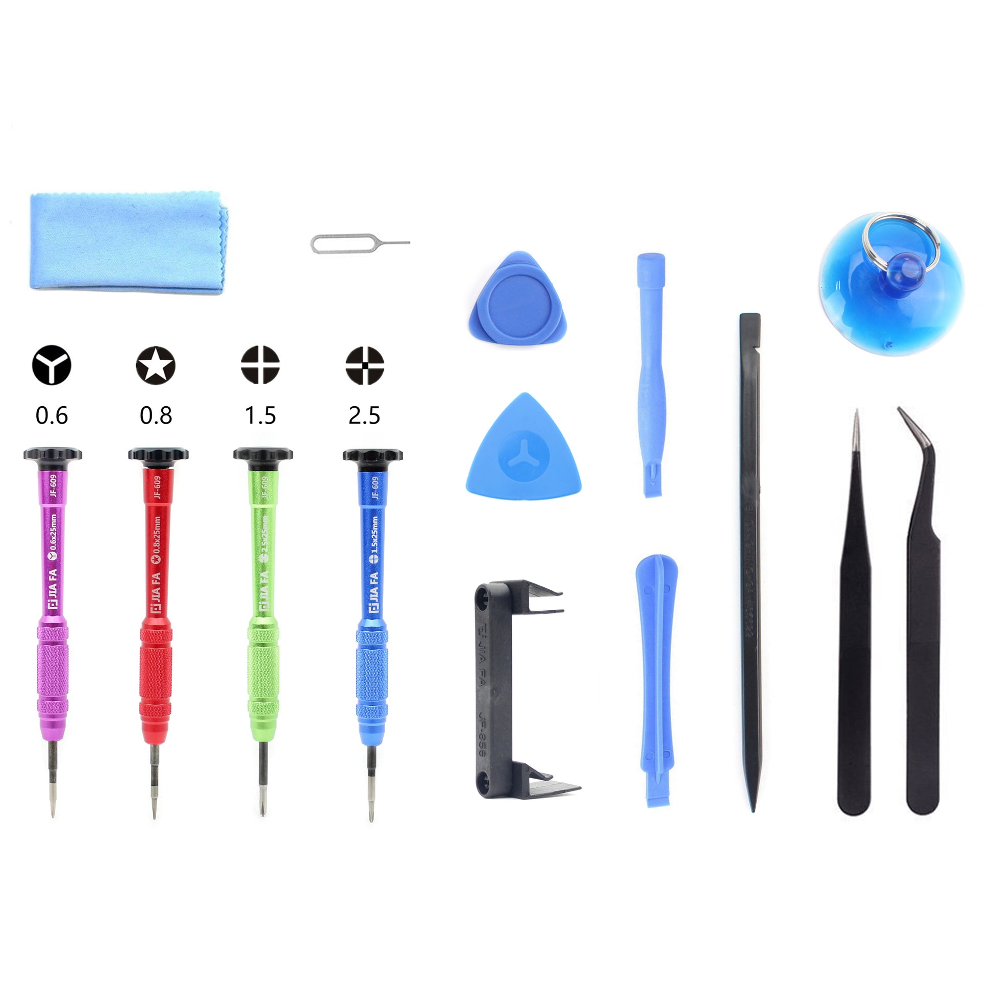 JF-8126 15 in 1 Repair Tool Set Opening Tool Kit for iPhone Samsung etc.