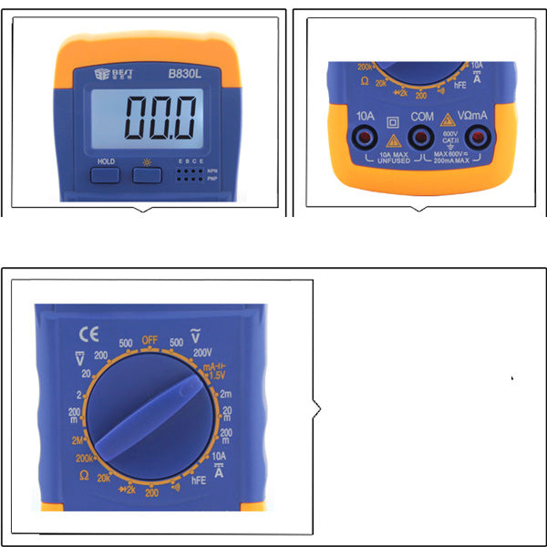 BEST BST-B830L LCD Display Digital Multimeter Handheld AC / DC Tester