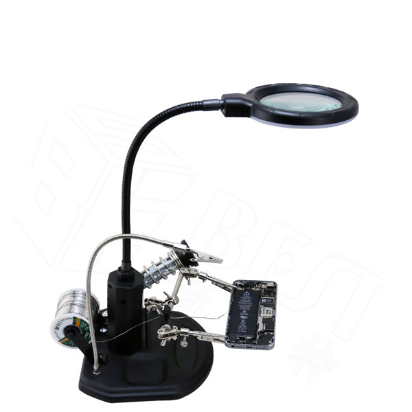 BEST BST-308L LED Lamp 2.5X/4X Magnifying Glass with Clips