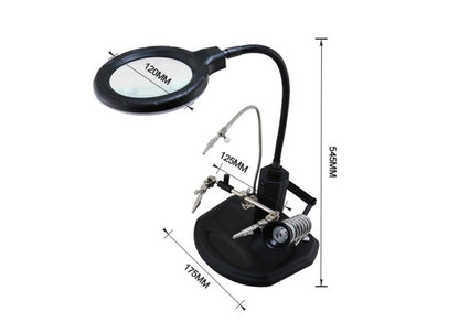 BEST BST-308L LED Lamp 2.5X/4X Magnifying Glass with Clips