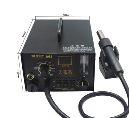 BEST BST-968 2-in-1 LED Displayer Leadfree Hot Air Gun with Smoke Absorber SMD Solder Station