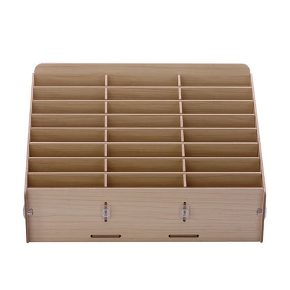 BG6039 Wooden 24-Grid Desktop Supplies Organizer Multi-functional Storage Box