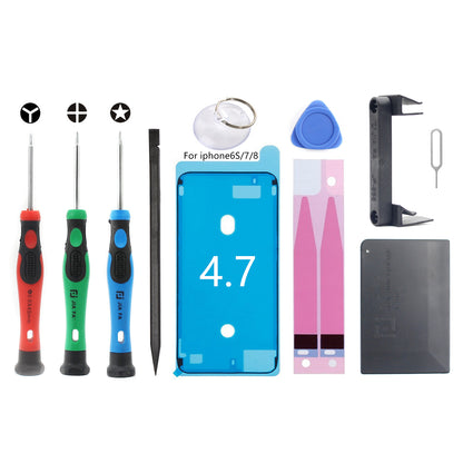 JF-8158 11-in-1 Battery Adhesive Sticker + Waterproof Adhesive Sticker Screwdriver Repair Tool Kit for iPhone 8 4.7 Battery