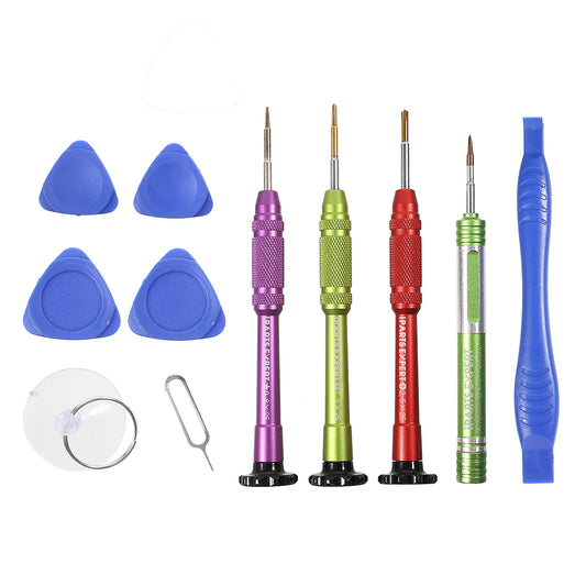 IPARTS EXPERT 12-in-1 Anti-slip Professional Screwdriver Disassemble Opening Repair Tool Kit for iPhone