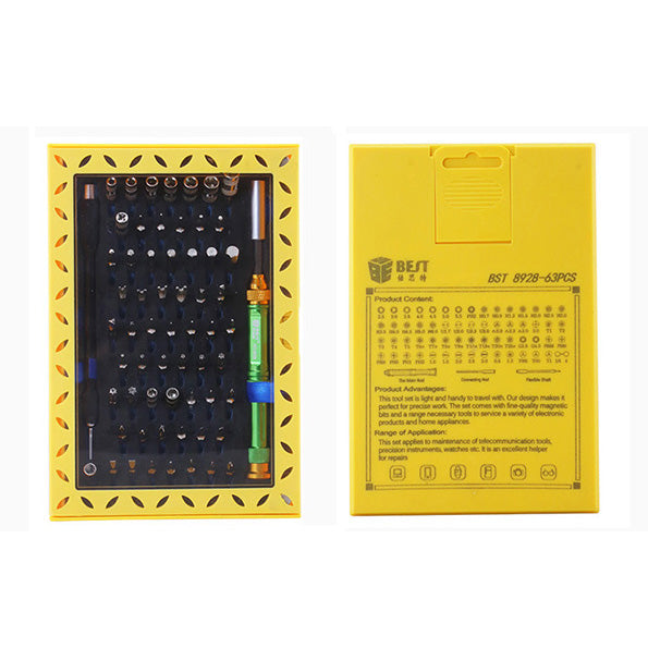 BEST BST-8928 63 in 1 Multi-functional Precision Screwdriver Bit Driver Tools Set